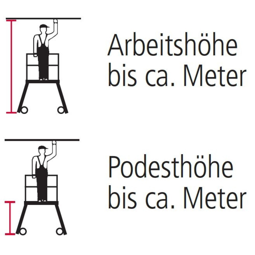 Produktabbildung Nr. 3: ZARGES Podesttreppe, fahrbar, 1-seitig begehbar, Standhöhe 0,72 m, Aluminium