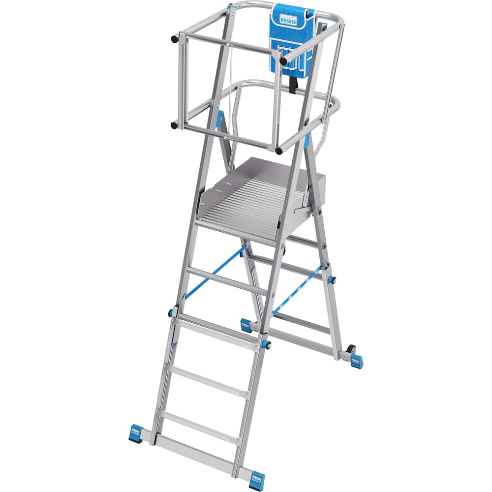 Produktabbildung Nr. 2: KRAUSE® STABILO Teleskop-Podestleiter mit großer Standplattform SkyMatic 3-5 Sprossen