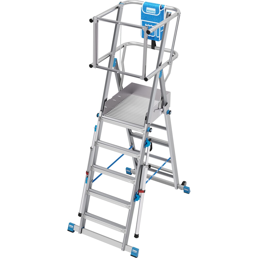 Produktabbildung Nr. 1: KRAUSE® STABILO Teleskop-Podestleiter mit grosser Standplattform SkyMatic 5-9 Sprossen