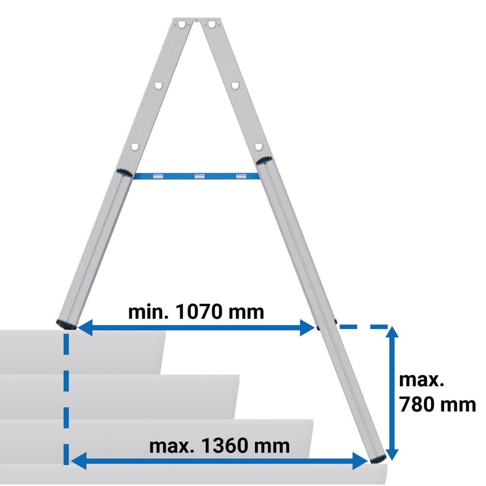 Produktabbildung Nr. 2: KRAUSE® STABILO Teleskopleiter mit Stufen, beidseitig begehbar, 2 x 5 Stufen