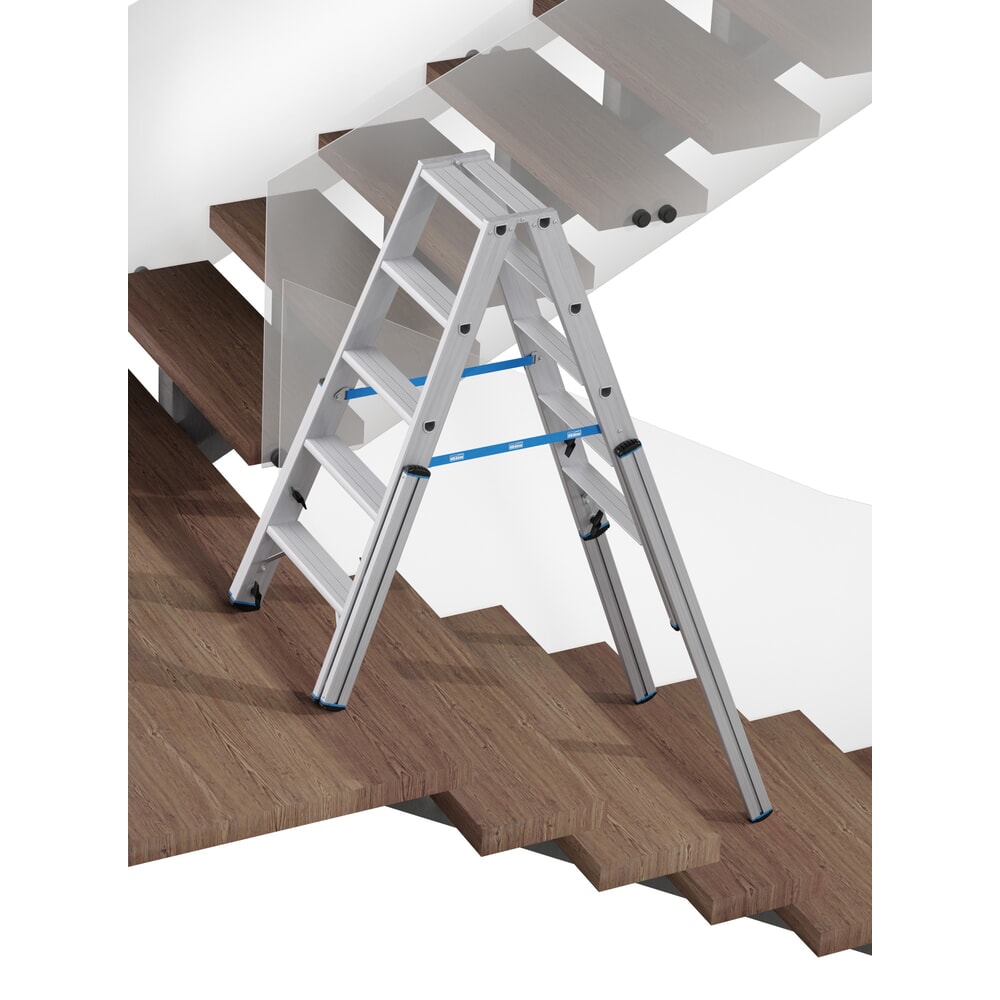 Produktabbildung Nr. 3: KRAUSE® STABILO Teleskopleiter mit Stufen, beidseitig begehbar, 2 x 5 Stufen