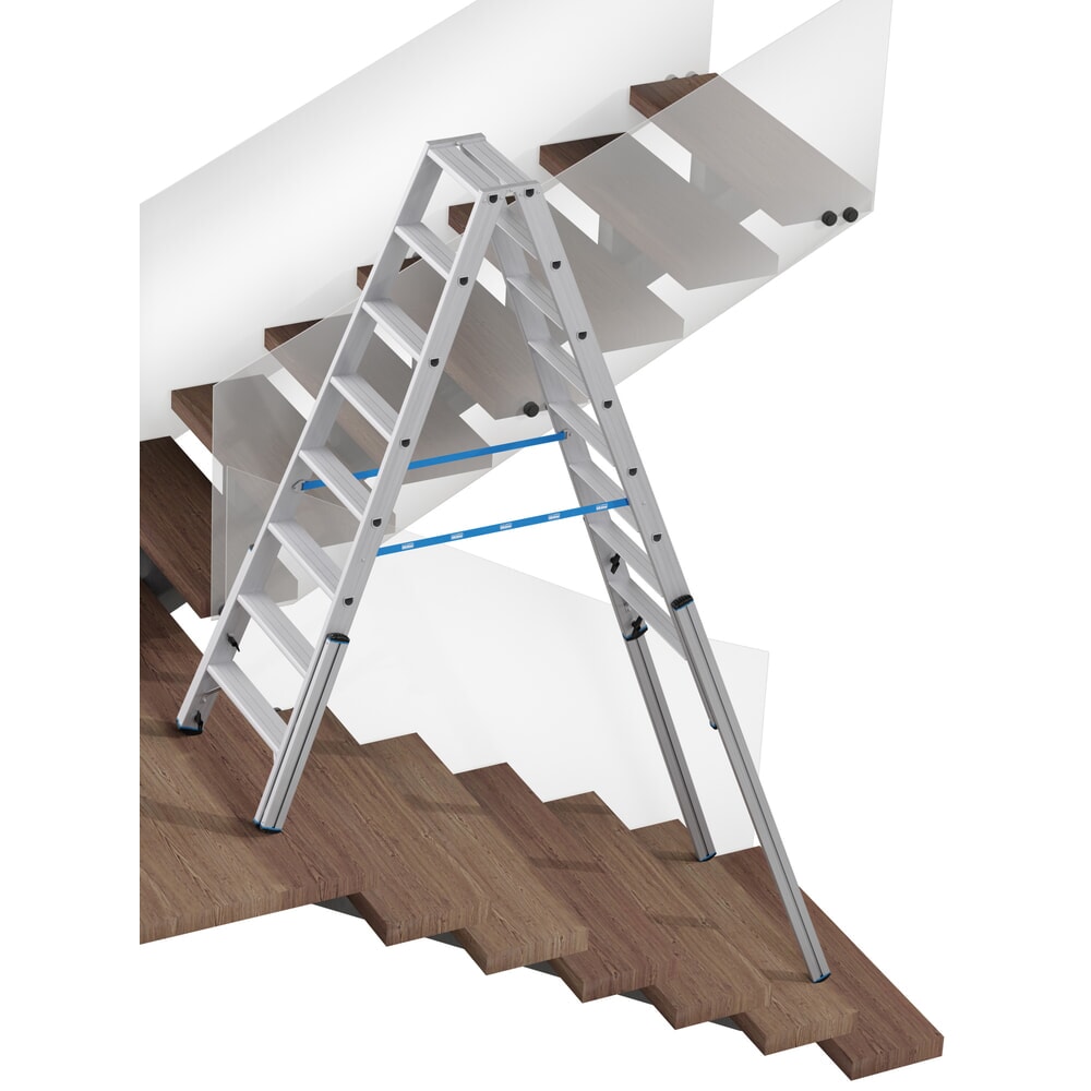 Produktabbildung Nr. 16: KRAUSE® STABILO Teleskopleiter mit Stufen, beidseitig begehbar, 2 x 8 Stufen