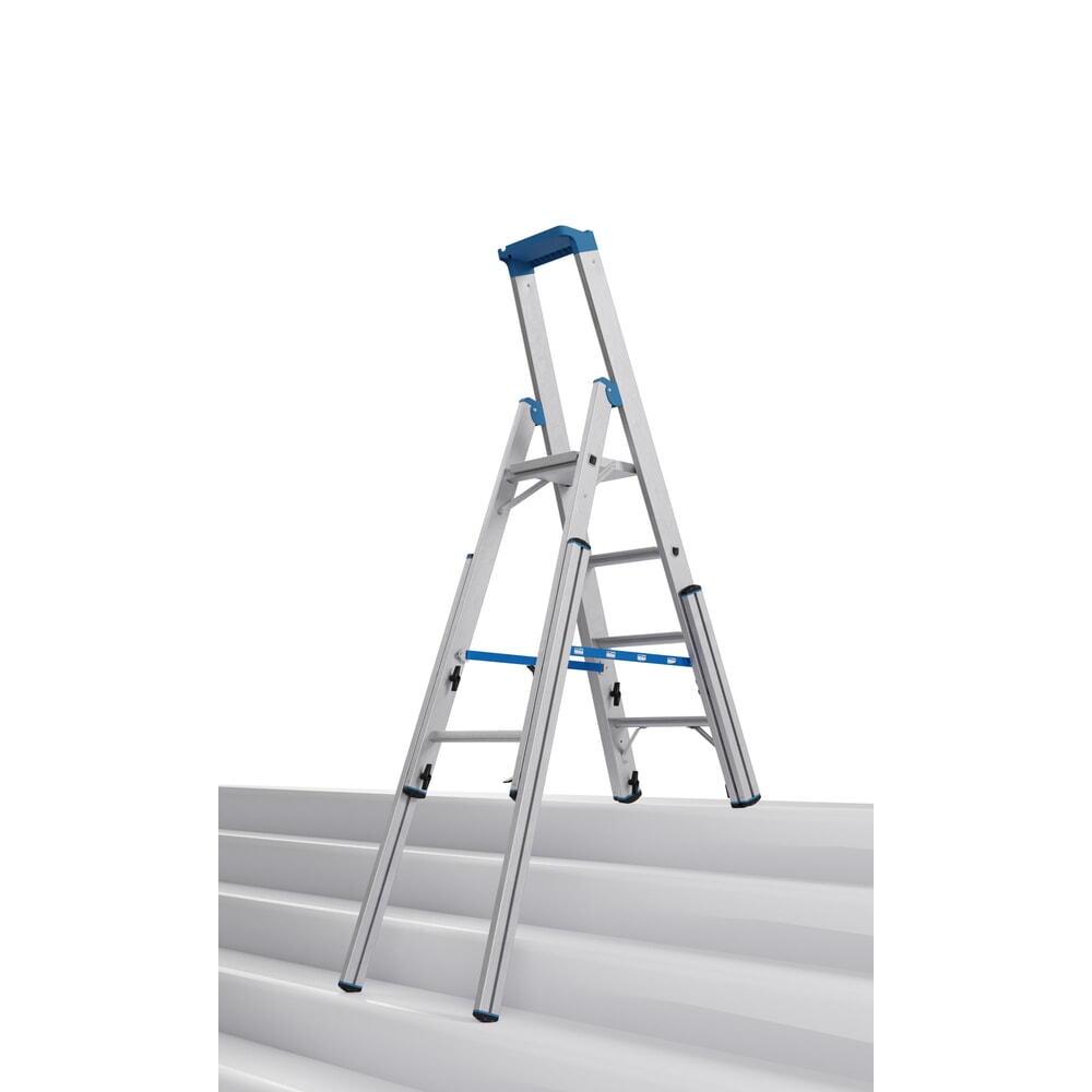 Produktabbildung: KRAUSE® STABILO Teleskopleiter mit Stufen, einseitig begehbar, 4 Stufen