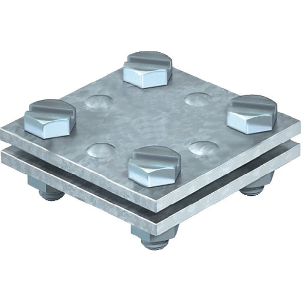 Produktabbildung: Kreuzverbinder nach DIN EN 62561-1, feuerverzinkt, flach / flach 30 mm, Stahl