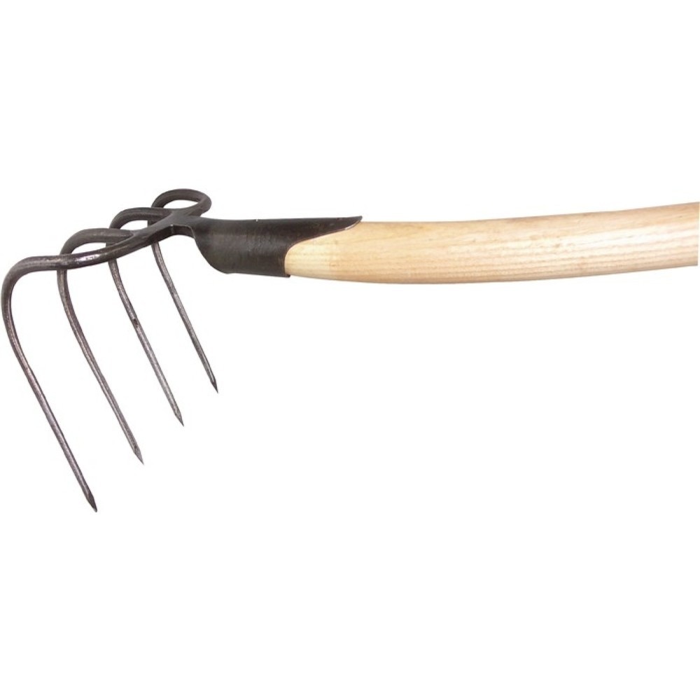 Produktabbildung: KRUMPHOLZ Dunghacke Zinken-L.210mm m.Federdülle,m.Stiel G.1200 g,4 rd.Zinken