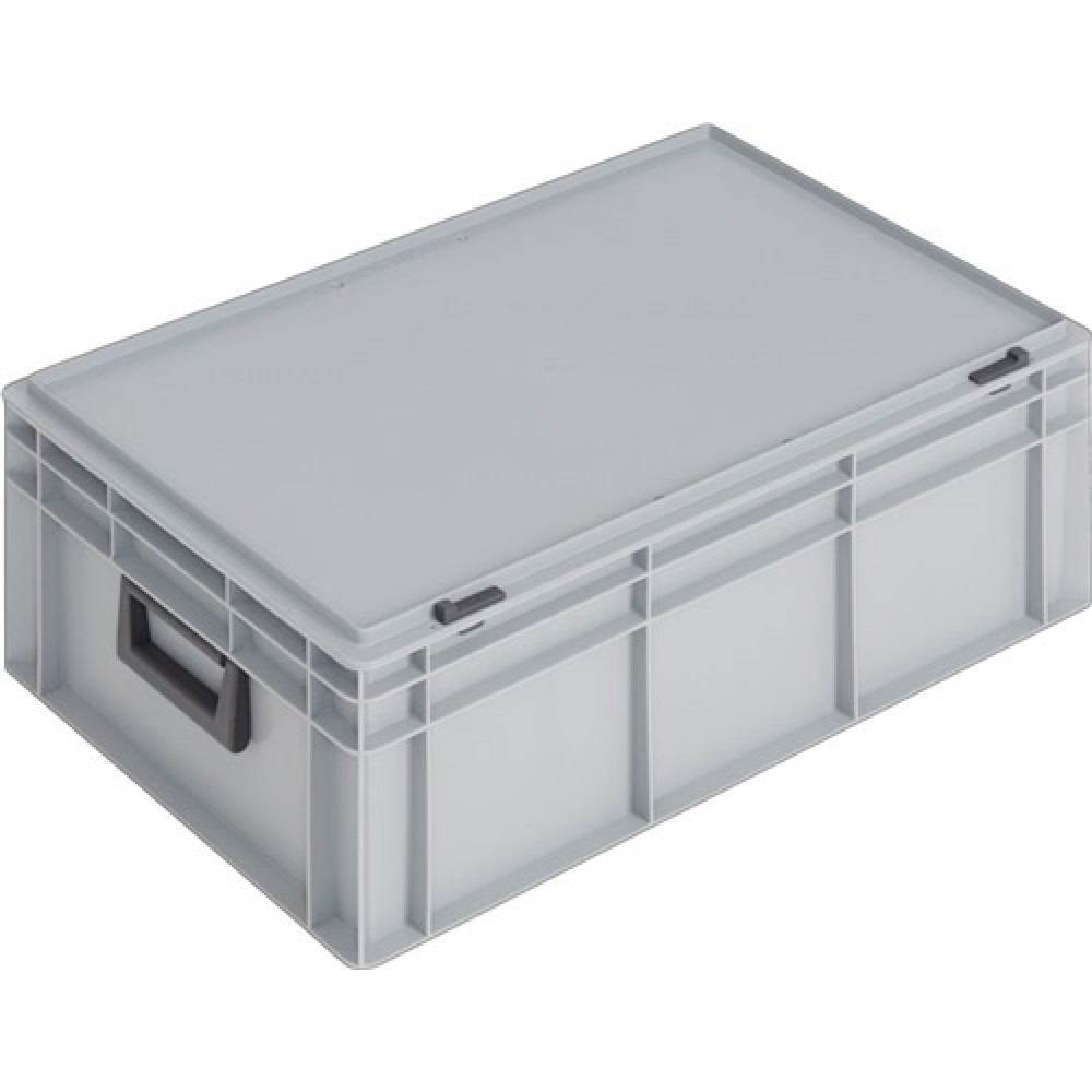 Produktabbildung: Ku.-Koffer L600xB400xH233mm PP 2 Griffe Schiebeverschluss grau 42l