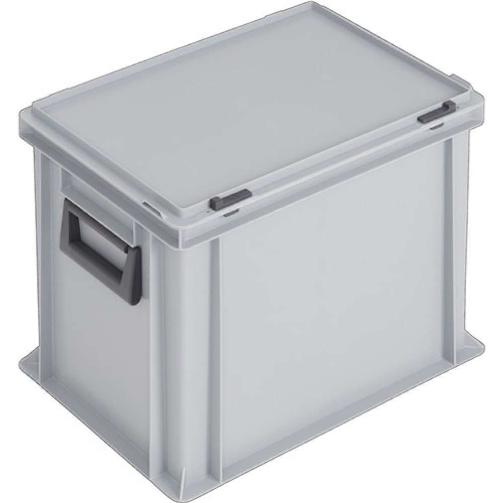 Produktabbildung: Ku.-Koffer L400xB300xH333mm PP 2 Griffe Schiebeverschluss grau 31l