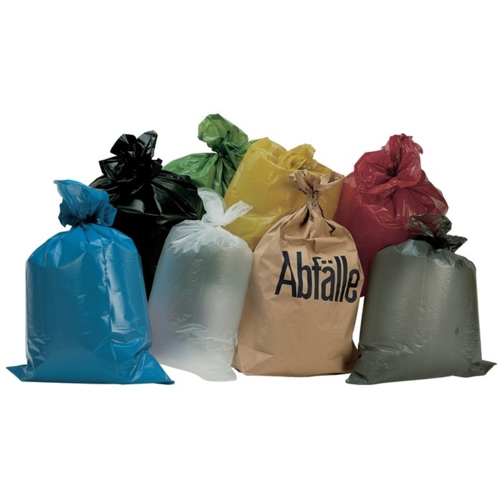 Produktabbildung: Kunststoffsack, B575xL1000mm, 70 l LD-PE gelb 50 µm, 250St./Karton