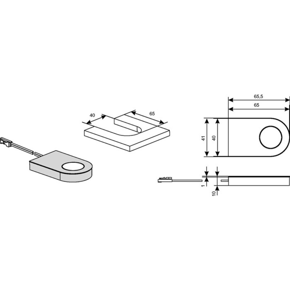 Produktabbildung Nr. 2: L&S Anbauleuchte Glaspoint, Warmweiss od. Emotion 12 V 0,8 W, Rahmenfarbe Edelstahlfarben