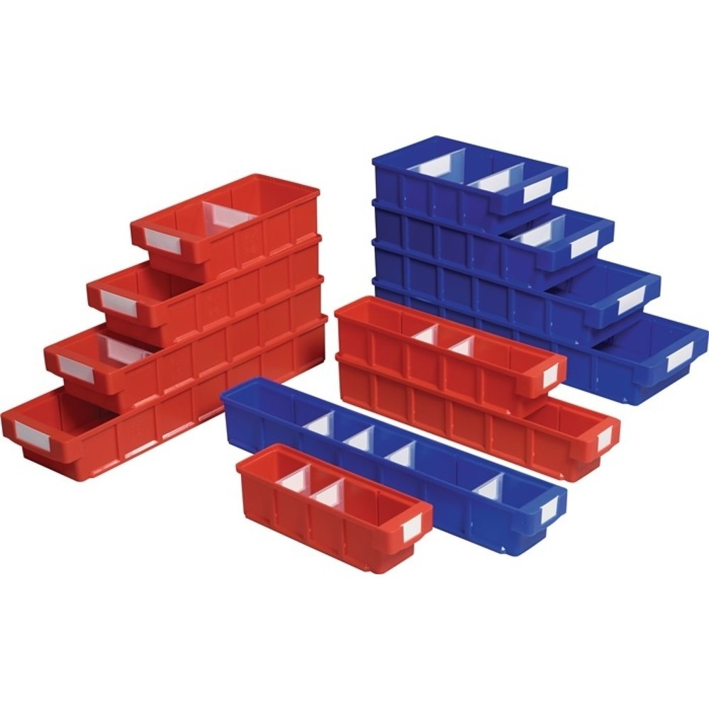Illustration du produit: Bac de rayonnage VKB LA-KA-PE, rouge polypropylène, L 400 x l 152 x H 83 mm
