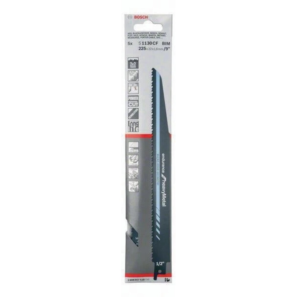 Säbelsägeblatt S 1130 CF L.225mm B.22mm TPI 8+10 2,5+3,2mm 2x2 Geometrie 25 Pk. N° de l'image du produit 4 : Säbelsägeblatt S 1130 CF L.225mm B.22mm TPI 8+10 2,5+3,2mm 2x2 Geometrie 25 Pk.
