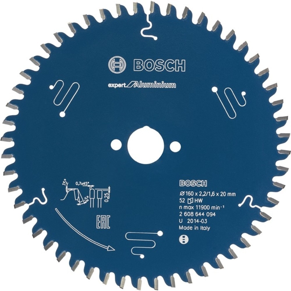 Produktabbildung Nr. 2: Lame de scie circulaire BOSCH Dia. Ext. 165 mm Dents 52 HLTCG perçage 20 mm Larg. coupe 2,6 mm HM