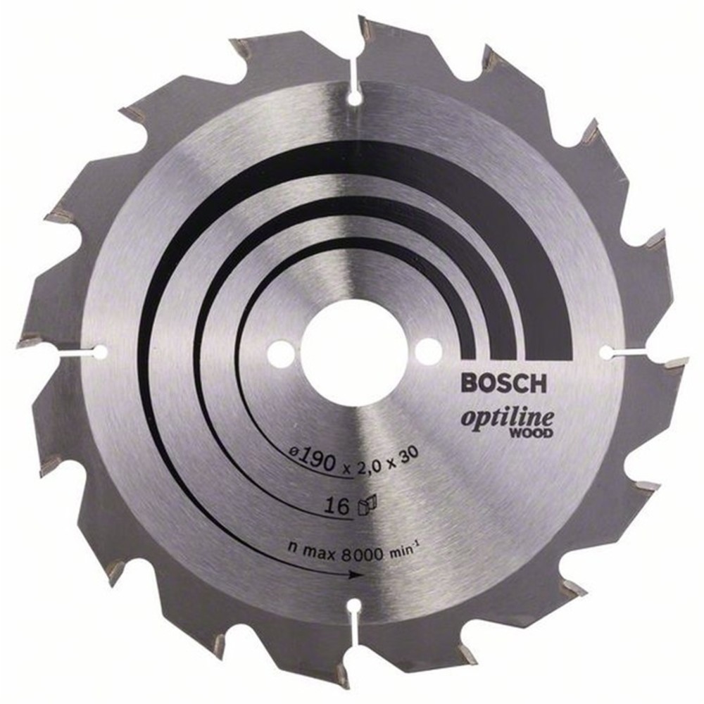 Produktabbildung Nr. 2: Kreissägeblatt Optiline Wood AD 190mm Z.16 WZ Schnitt-B.2mm BOSCH