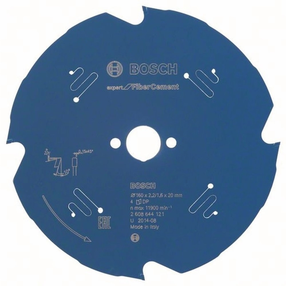 Illustration du produit: Lame de scie circulaire BOSCH Dia. Ext. 160 mm Dents 4 TCG perçage 20 mm Larg. coupe 2,2 mm HM