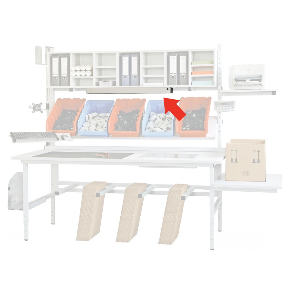 Produktabbildung: Beleuchtung für Packtisch, 1.100 Lux, 2x 36 Watt