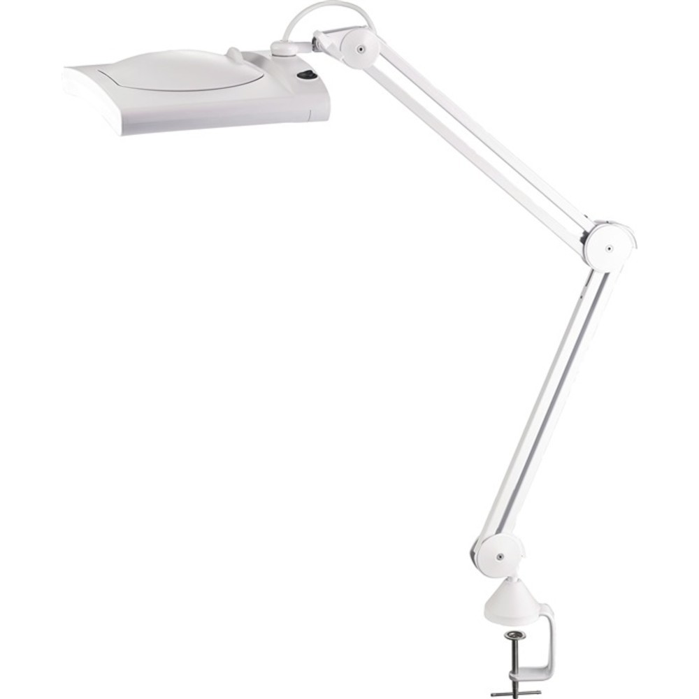 Produktabbildung Nr. 3: LED-Lupenleuchte Glaslinse 190,5mm (7,5 ") Tischklemme weiss Abdeckung,ecki. Kopf