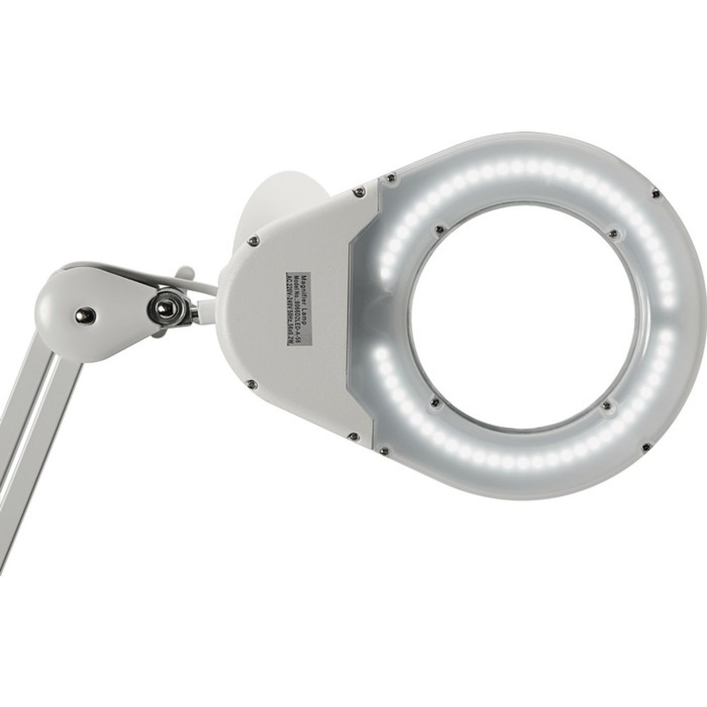 Produktabbildung Nr. 4: LED-Lupenleuchte, Tischklemme, Glaslinse 127 (5 ″), schwarz mit Abdeckung, runder Kopf