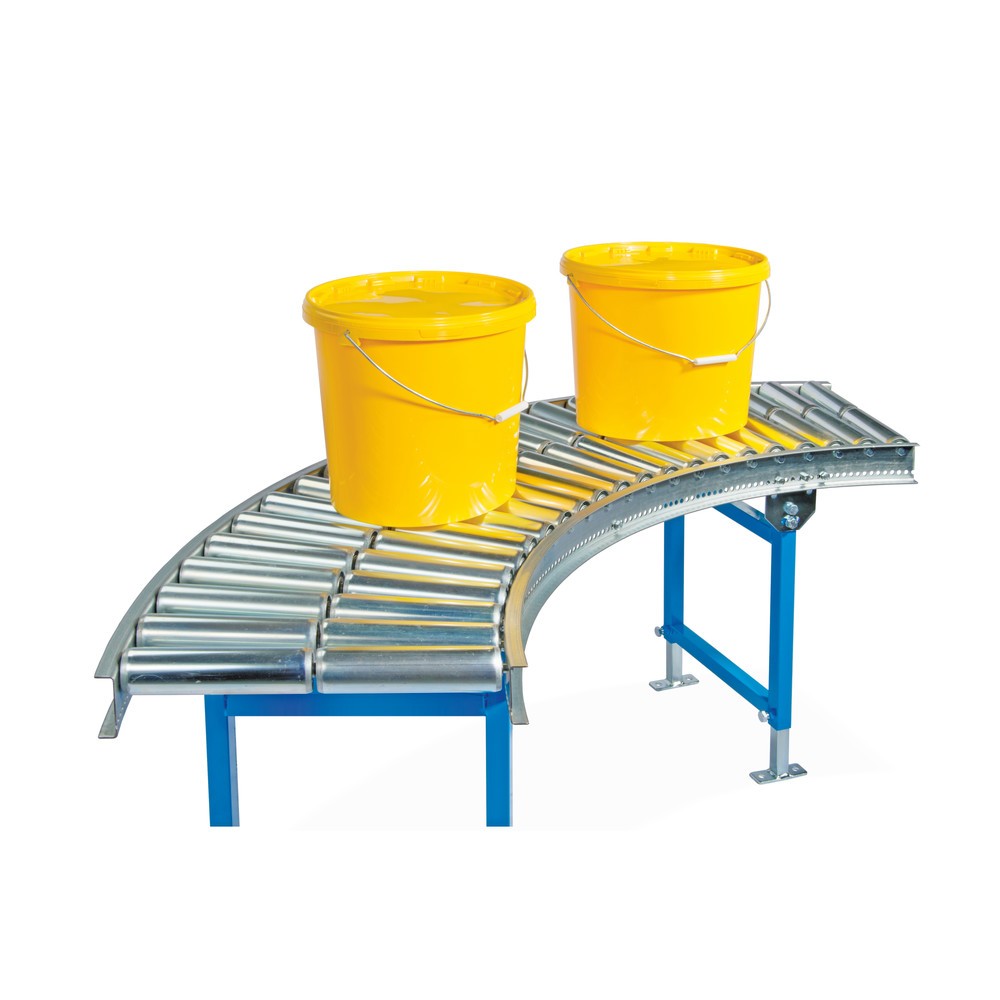 Produktabbildung Nr. 2: Leicht-Rollenbahn, 90˚ Kurve, Stahlrollen, Ø 50 mm Bahnbreite 600 mm, Achsabstand 75 mm