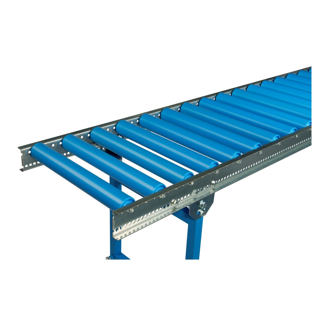 Produktabbildung: Leicht-Rollenbahnen, Kunststoffrollen, Ø 50 mm, Bahnlänge 2 m, Bahnbreite 800 mm, Achsabstand 100 mm
