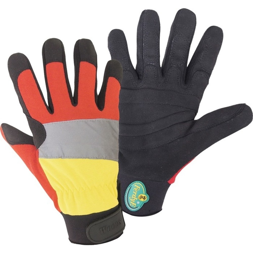Produktabbildung: LEIPOLD+DÖHLE Forstschutzhandschuh WOODS Mechanics, EN 388, EN ISO 11393, Form A, Typ 2 PSA-, Grösse XL schwarz/rot/gelb