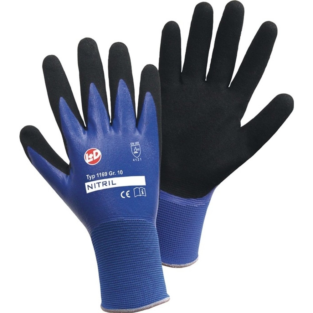 Illustration du produit: LEIPOLD+DÖHLE Handschuhe Nitril Aqua Gr.9 blau/schwarz