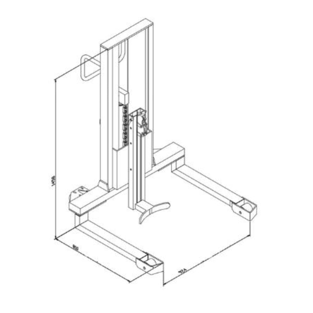 Produktabbildung Nr. 2: Lève-fûts à pédale, prise frontale, hauteur de levée 750 mm, capacité de charge 350 kg, RAL 3020 rouge signalisation