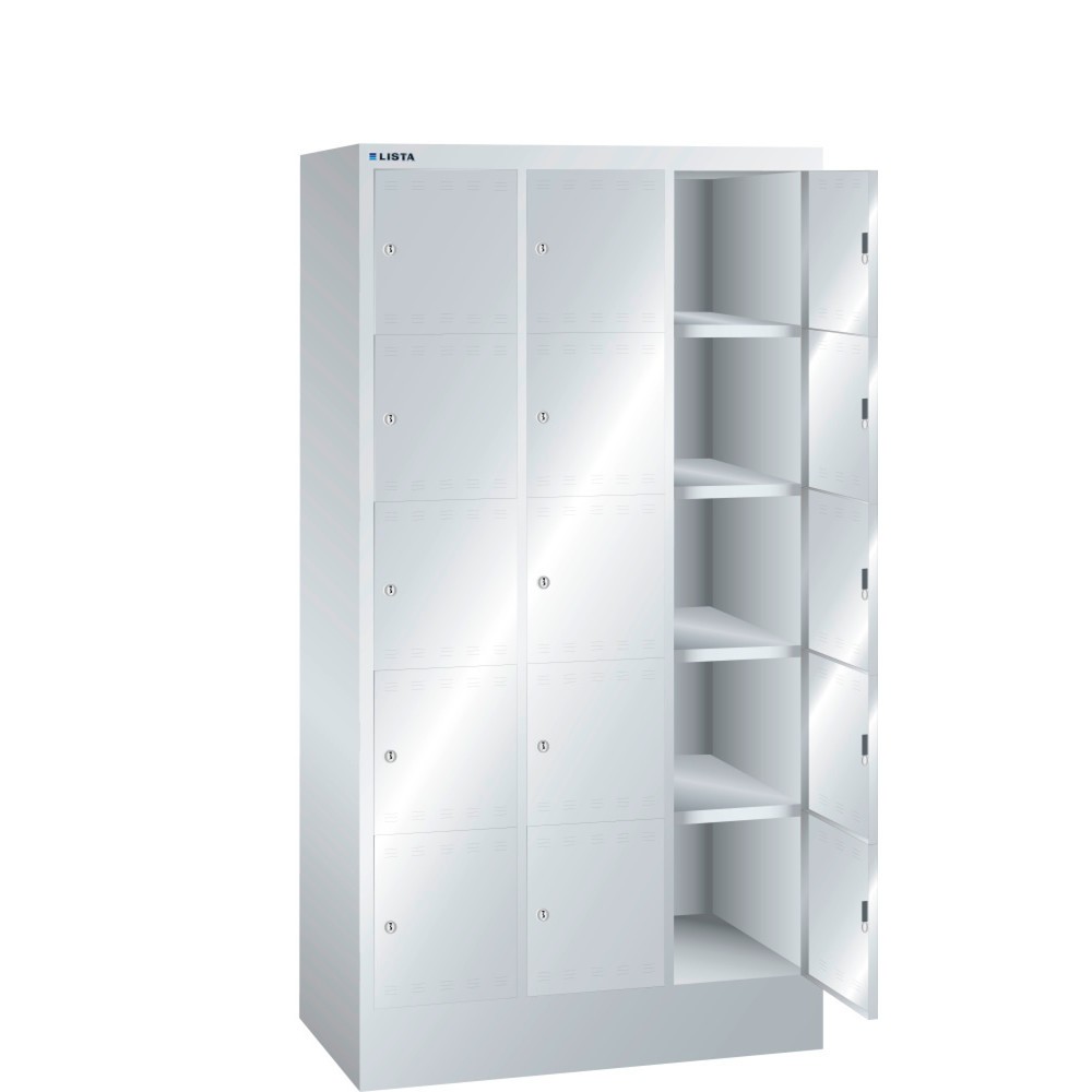 Illustration du produit: LISTA Armoire à casiers, (lxPxH) 905x500x1 695 mm, 3x5 casiers, dispositif de fermeture