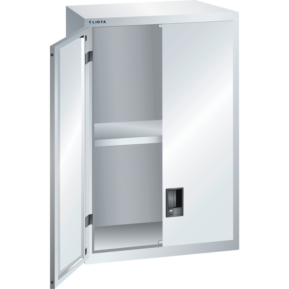 Produktabbildung: LISTA Büroschrank 36x27E, (BxTxH) 717x572x1000mm, Flügeltüren, lichtgrau