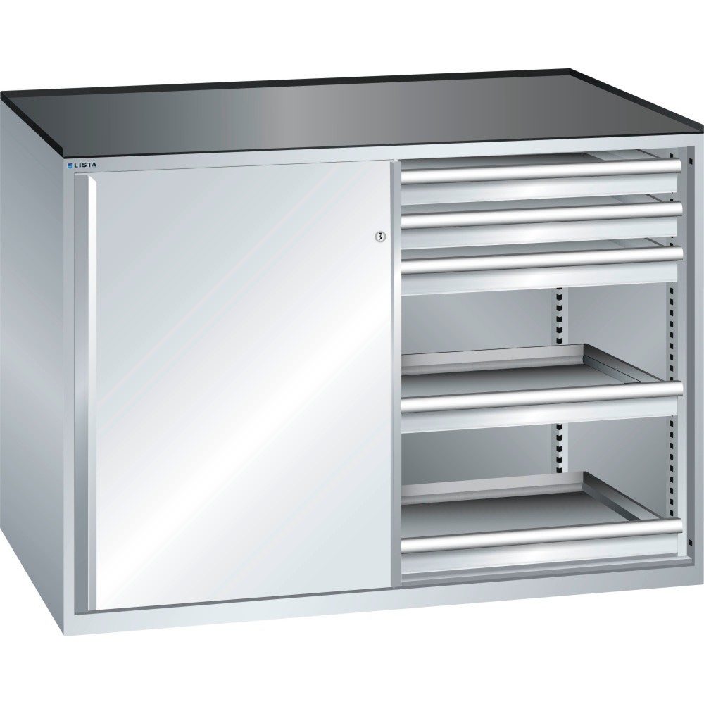 Produktabbildung: LISTA Beistellschrank 2x36x27E, (BxTxH) 1430x600x1020mm, 10 Schubladen, TK 75kg, lichtgrau