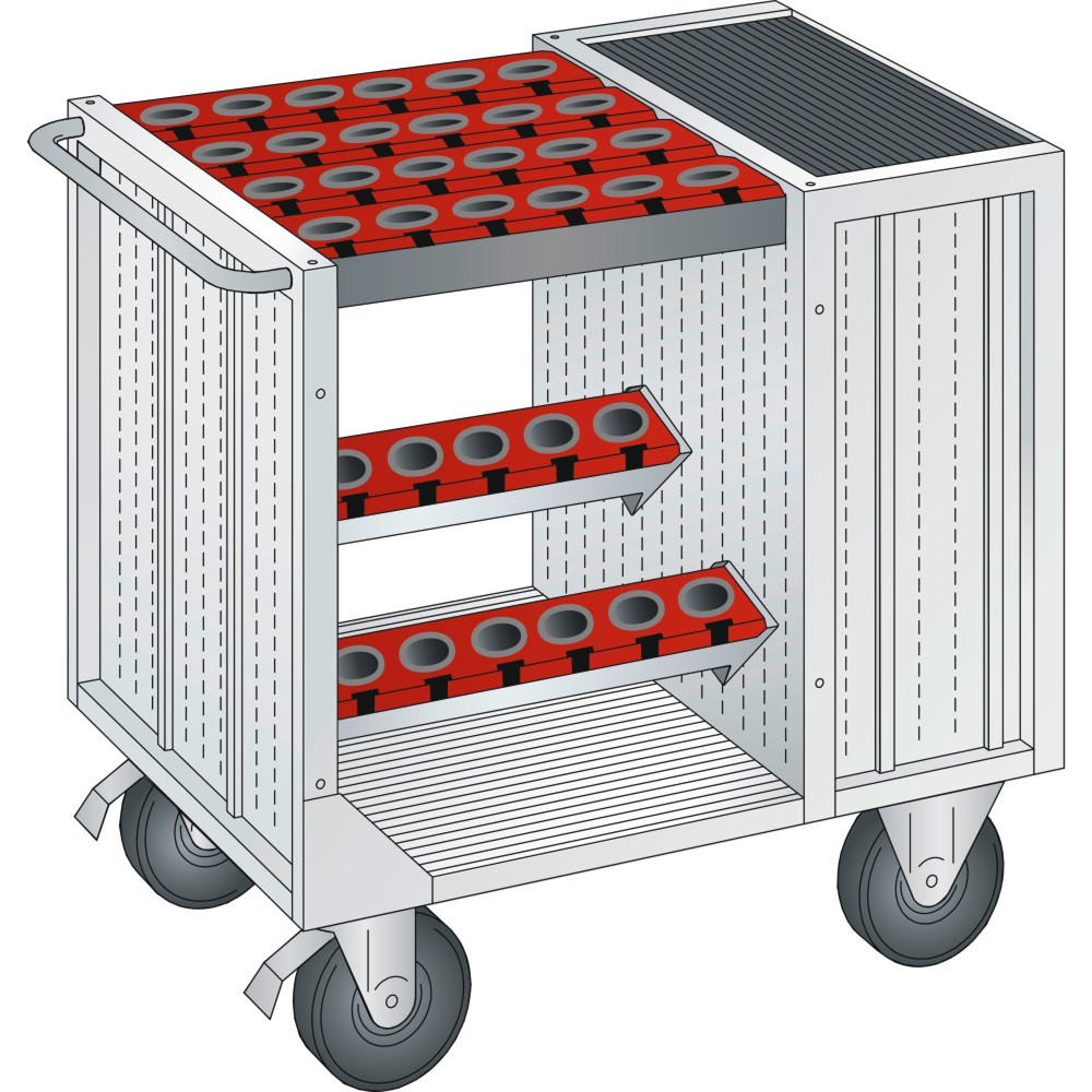 Illustration du produit: Chariot de transport NC LISTA 36x36E, (lxPxH) 1 080x692x975 mm, HSK 63 A+C+E / 80 B+D+F, gris clair