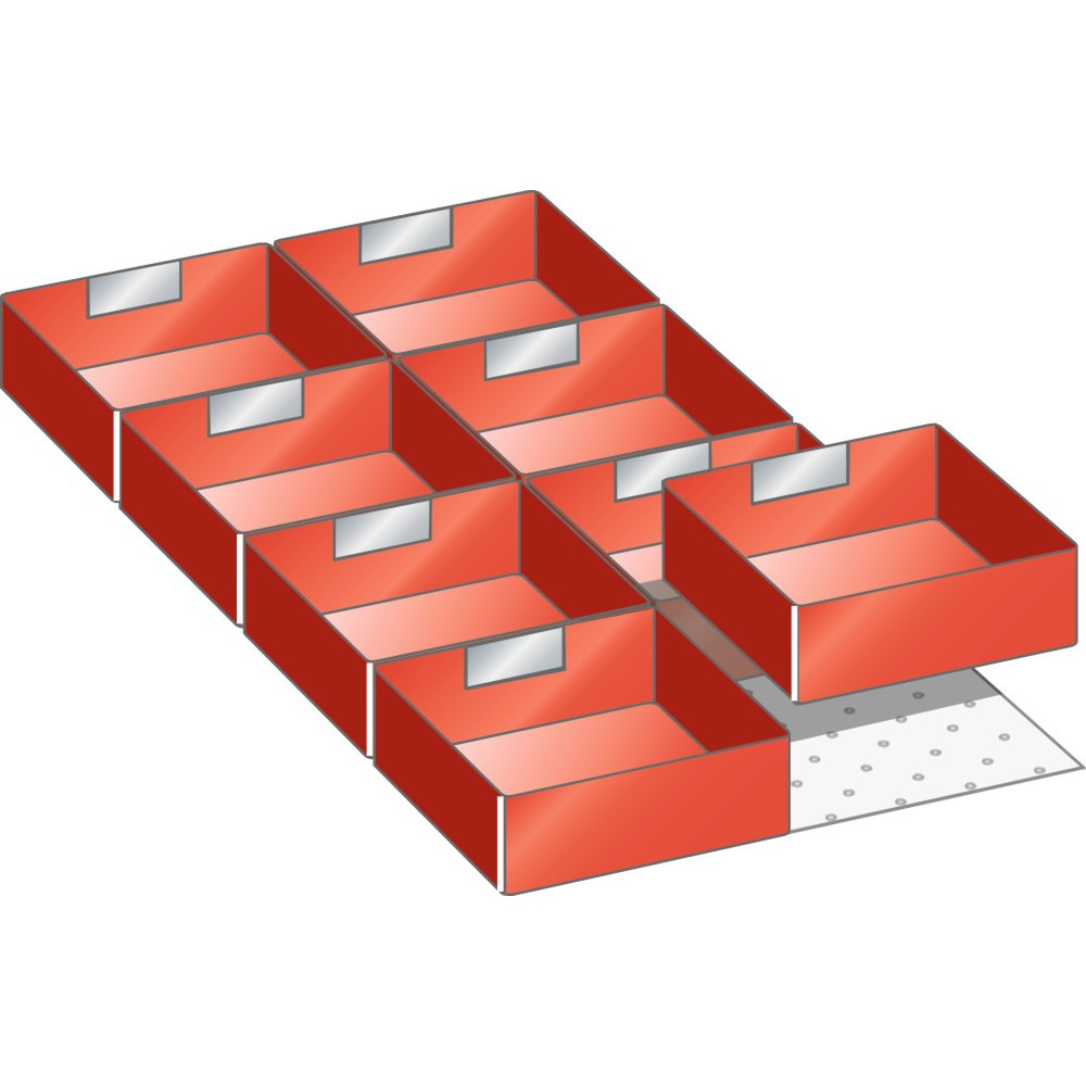 Illustration du produit: Jeu de bacs en plastique LISTA 18x36E, (lxP) 306x612 mm, 8 pièces, hauteur de façade 50 mm