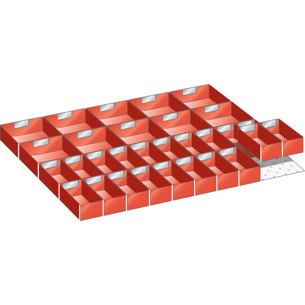 Illustration du produit: Jeu de bacs en plastique LISTA 45x36E, (lxP) 765x612 mm, 30 pièces, hauteur de façade 50 mm