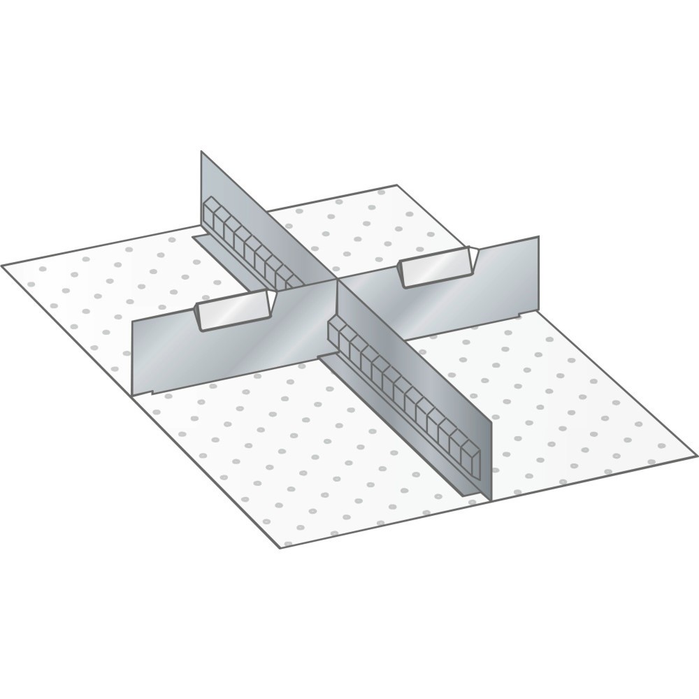 Illustration du produit: Jeu de parois à fentes et de plaquettes de séparation LISTA 18x27E, (lxP) 306x459 mm, 1 paroi à fentes, 2 plaquettes de séparation, hauteur de façade 50 mm