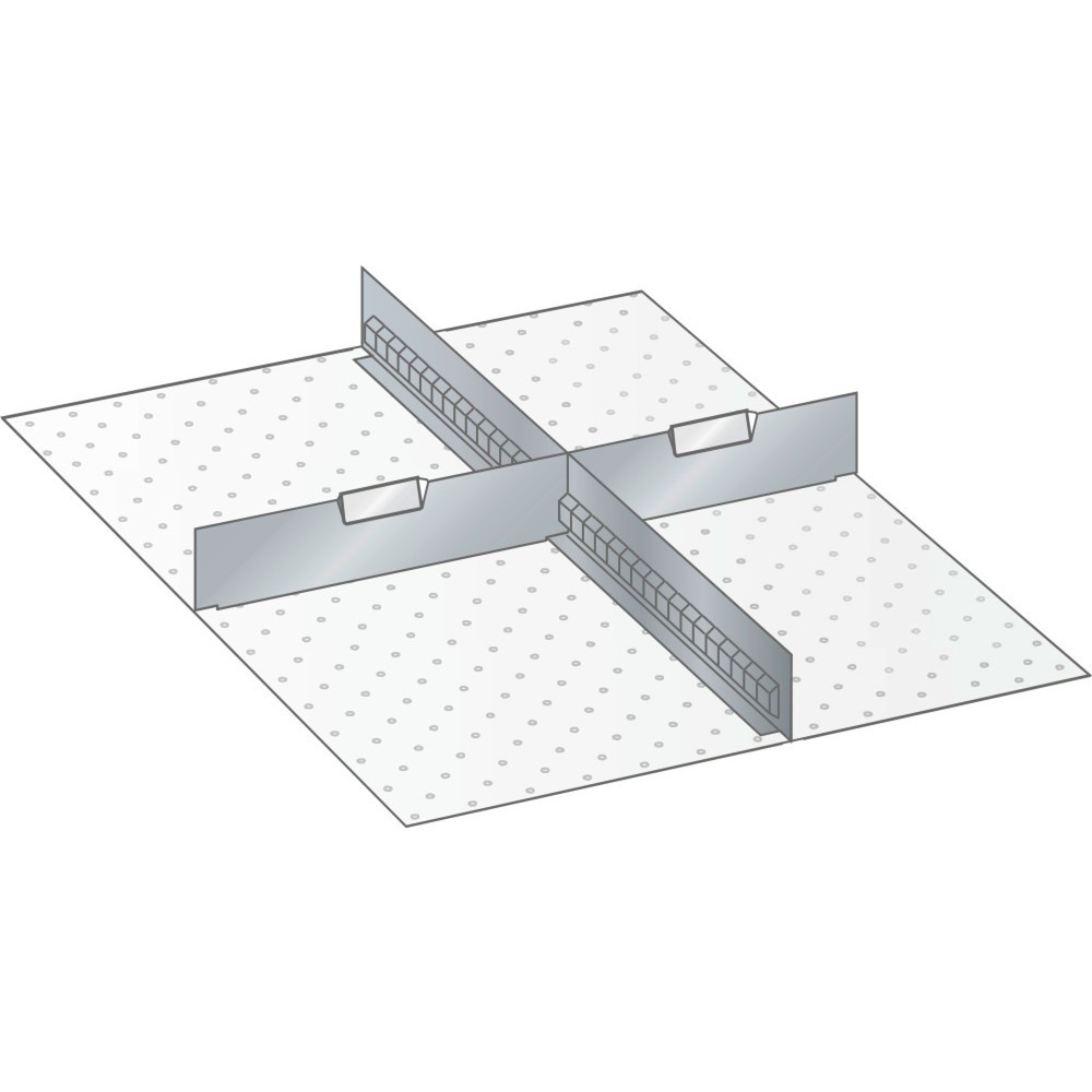 Illustration du produit: Jeu de parois à fentes et de séparation LISTA 27x36E, (lxPxHF) 459x612x250 mm, 1 paroi à fentes, 2 plaquettes de séparation