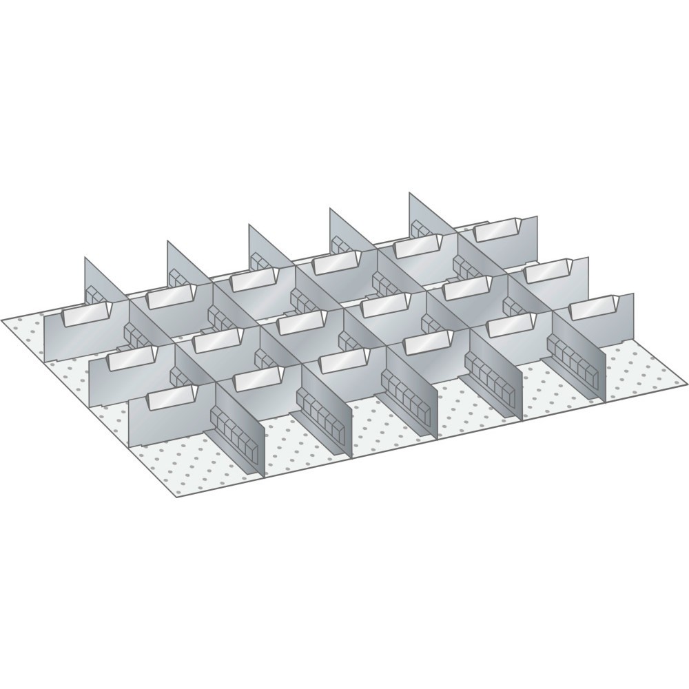 Illustration du produit: Jeu de parois à fentes et de plaquettes de séparation LISTA 36x27E, (lxP) 612x459 mm, 5 parois à fentes, 18 plaquettes de séparation, hauteur de façade 50 mm