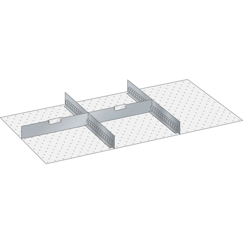 Illustration du produit: Jeu de parois à fentes et de plaquettes de séparation LISTA 54x27E, (lxP) 918x459 mm, 2 parois à fentes, 2 plaquettes de séparation, hauteur de façade 50 mm