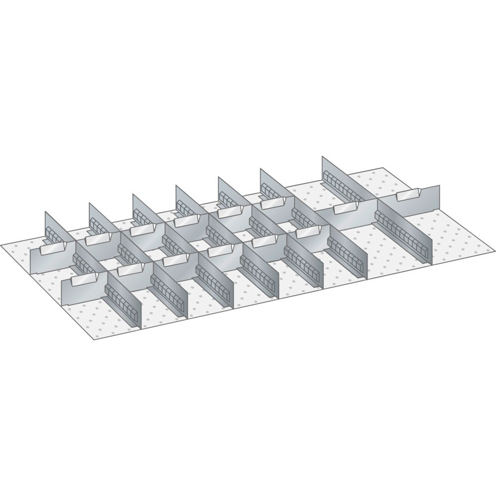 Illustration du produit: Jeu de parois à fentes et de plaquettes de séparation LISTA 54x27E, (lxP) 918x459 mm, 7 parois à fentes, 14 plaquettes de séparation, hauteur de façade 50 mm