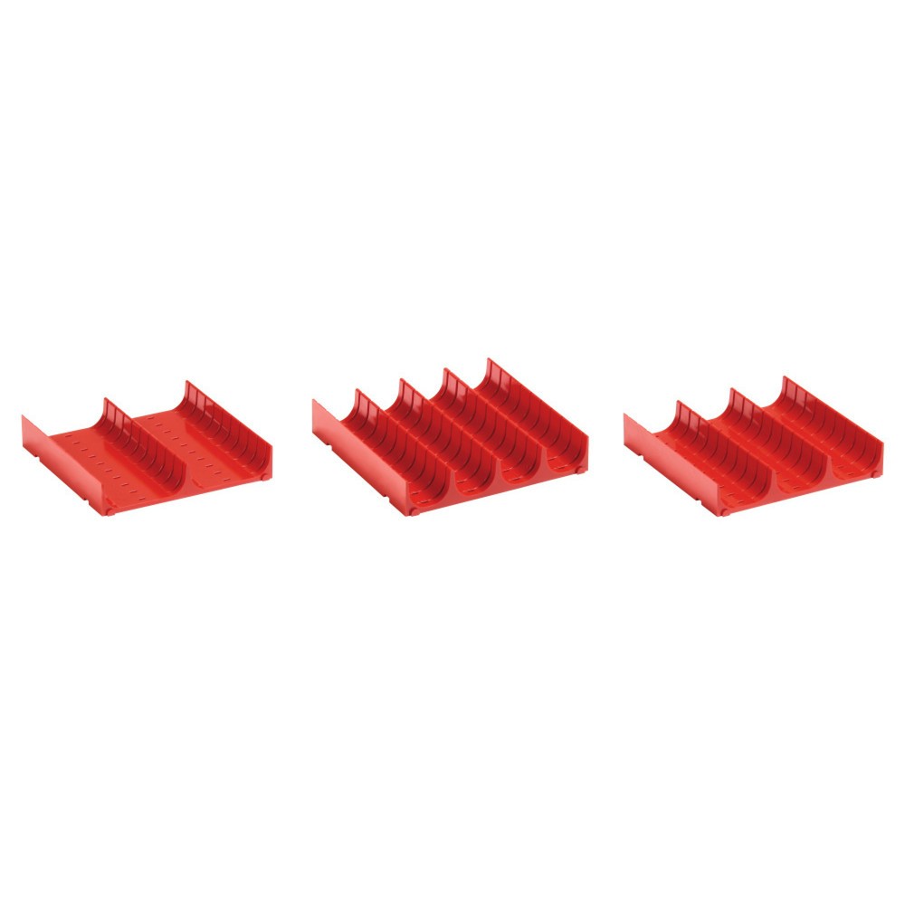 Produktabbildung: LISTA Muldenteile 9x9E, (BxTxH) 150x150x26mm, 6 Stück, 3 Mulden