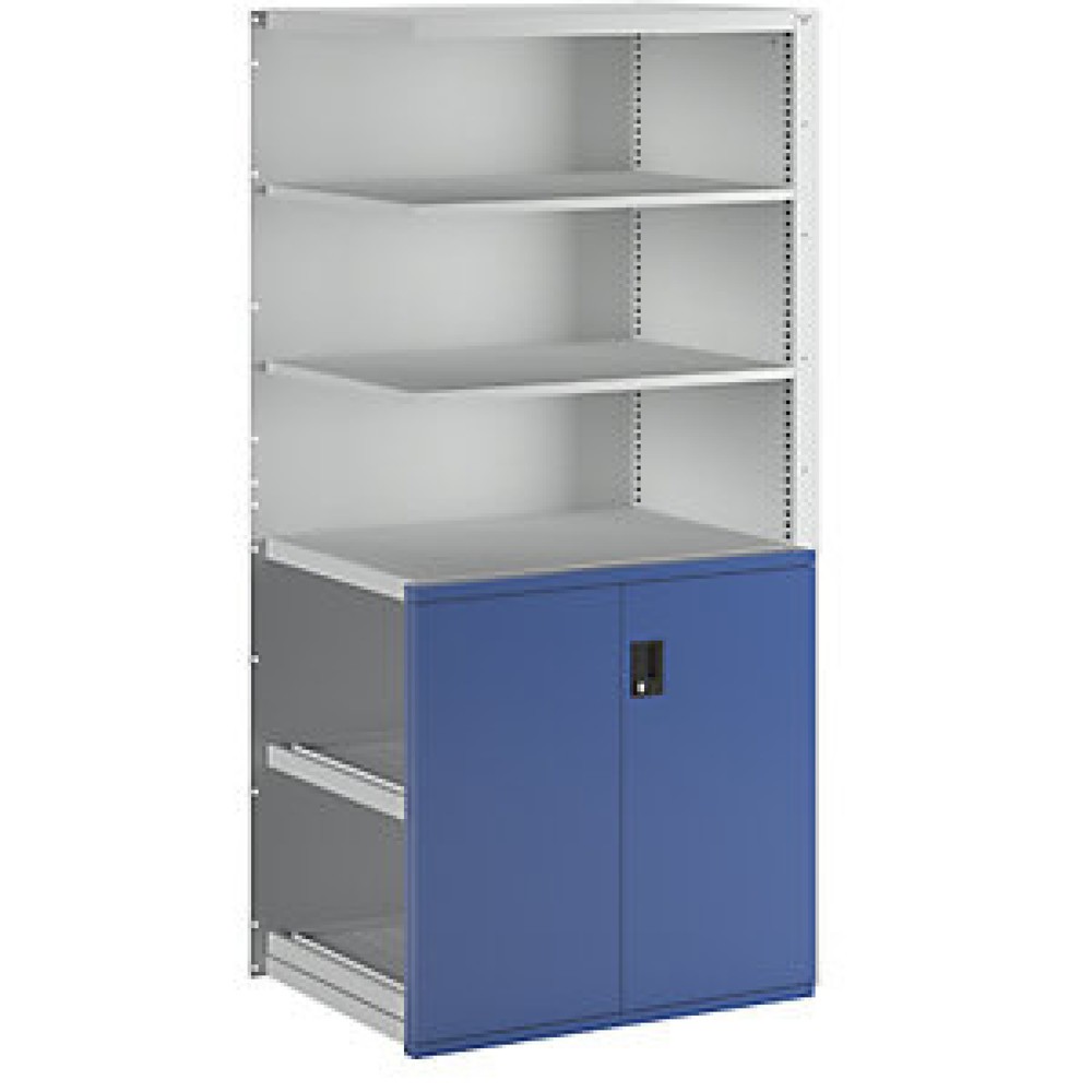 Produktabbildung Nr. 2: LISTA Beistellschrank Premium mit Flügeltüren, AF, lichtgrau, lichtblau