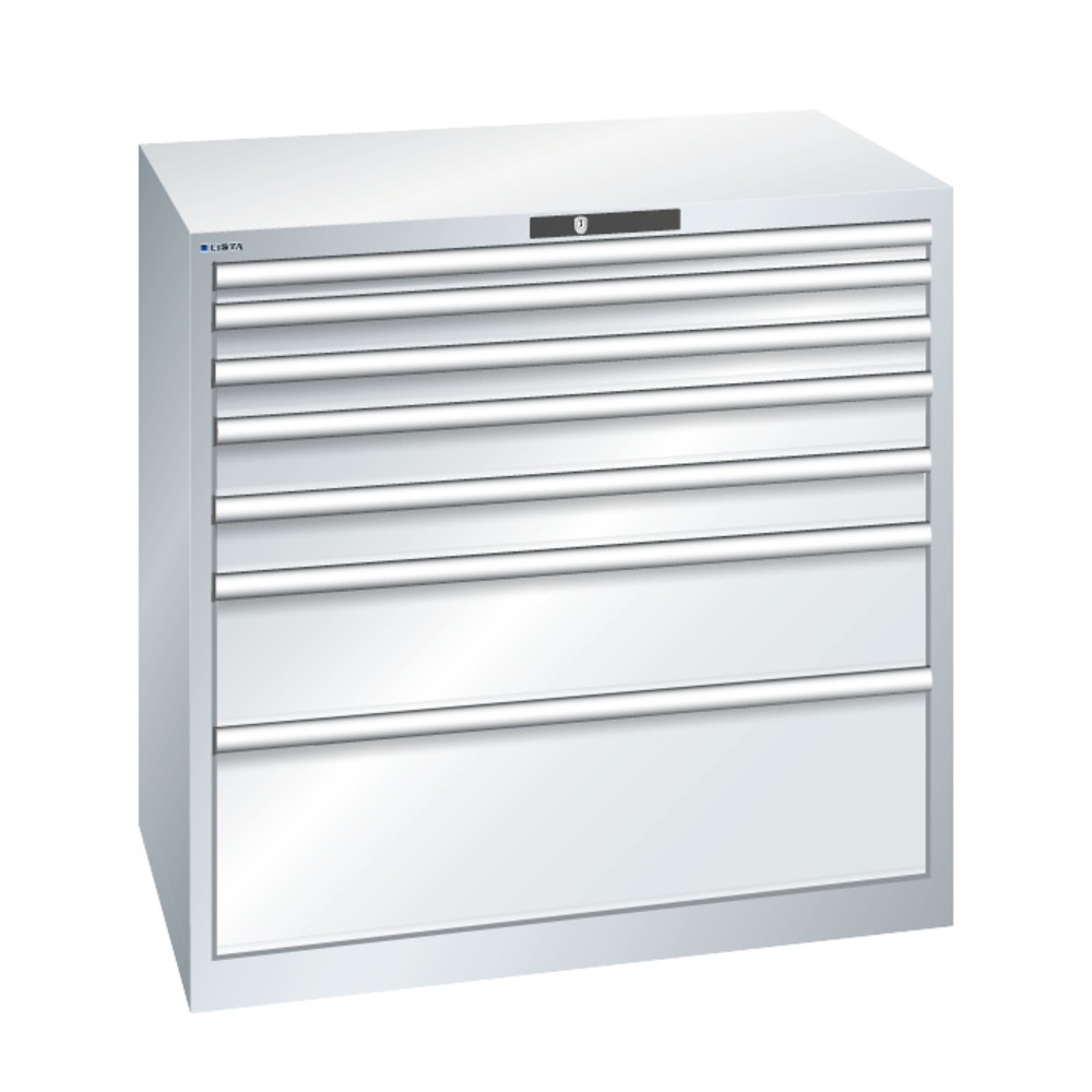 Produktabbildung Nr. 2: LISTA Schubladenschrank, Schubladen 1x100 + 4x150 + 1x200 mm, TK je 200 kg, lichtblau