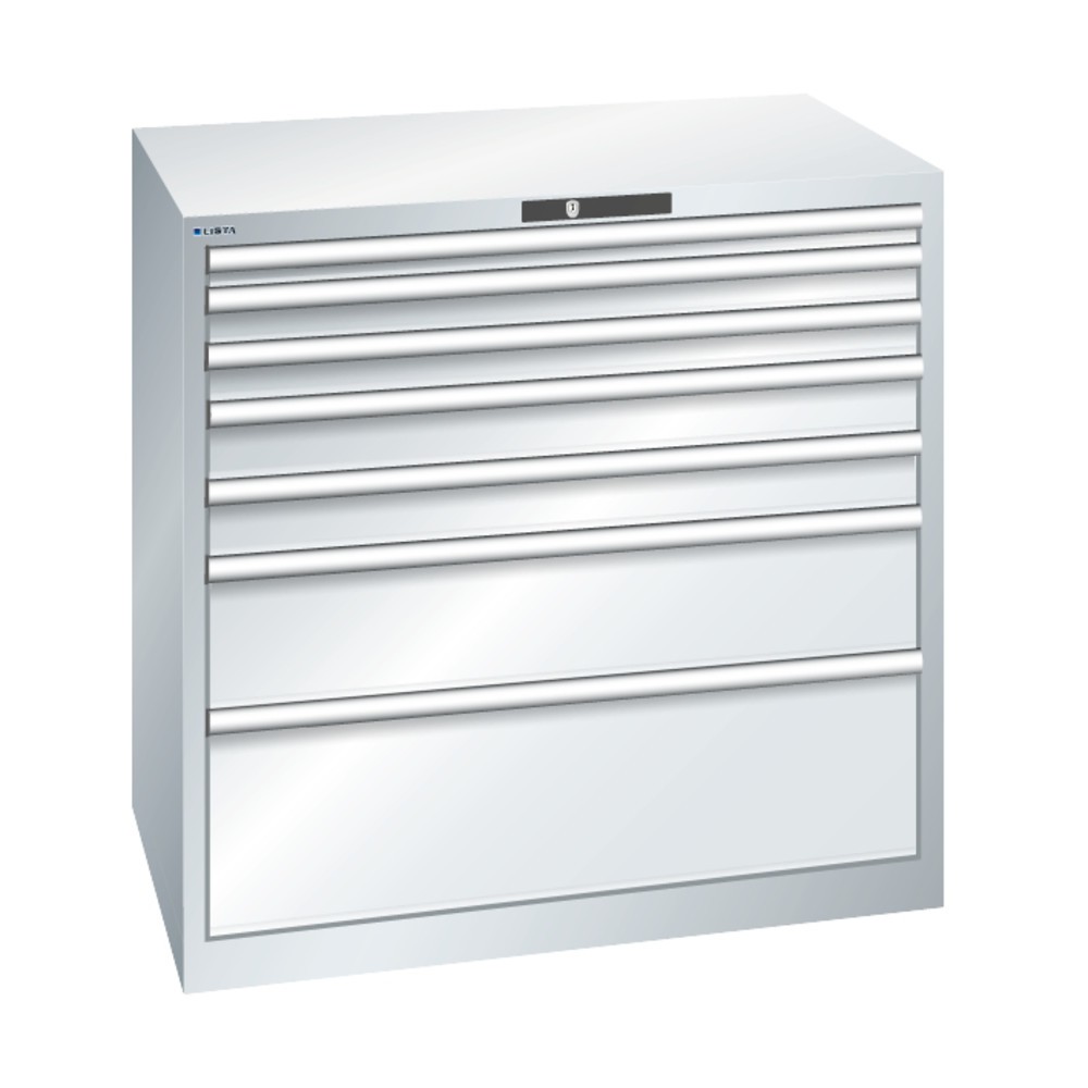Produktabbildung Nr. 3: LISTA Schubladenschrank, Schubladen 1x100 + 4x150 + 1x200 mm, TK je 200 kg, lichtblau