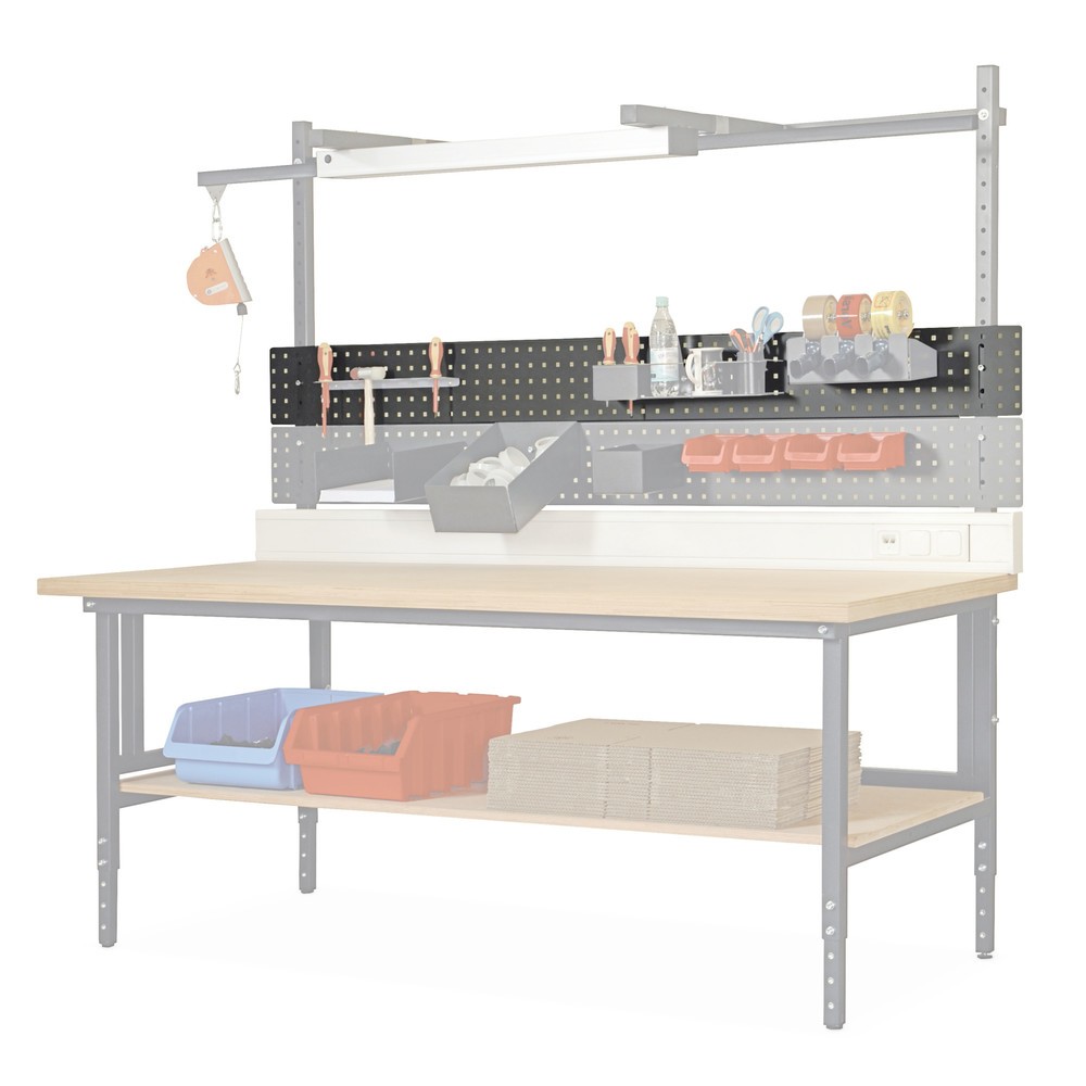 Produktabbildung: Lochblech für Packtisch, HxB 200 x 2.000 mm, anthrazit