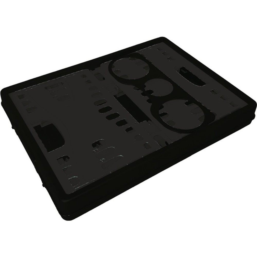 Produktabbildung Nr. 2: LOCKWEILER Klappbox, mit 2 Griffen und Flaschenhalter, L485xB345xH230mm Inhalt 35 l, schwarz-grau