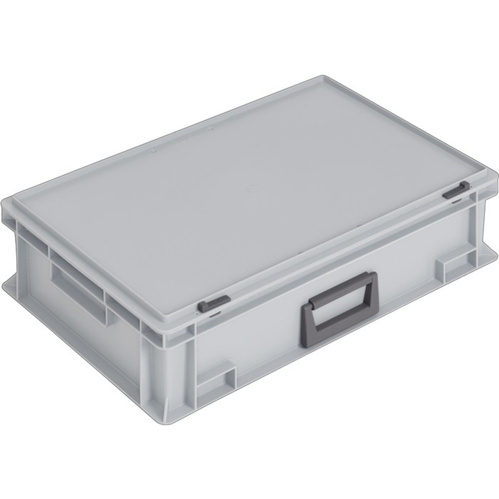 Produktabbildung Nr. 1: LOCKWEILER Kunststoffkoffer, Schiebeverschluss grau 33 l, L600xB400xH163 mm PP 1 Griff