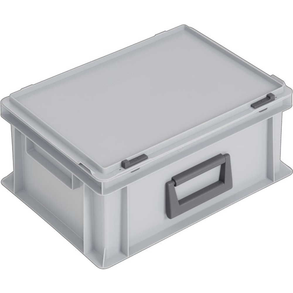 Produktabbildung Nr. 1: LOCKWEILER Kunststoffkoffer, Schiebeverschluss grau 14 l, L400xB300xH183 mm PP 1 Griff