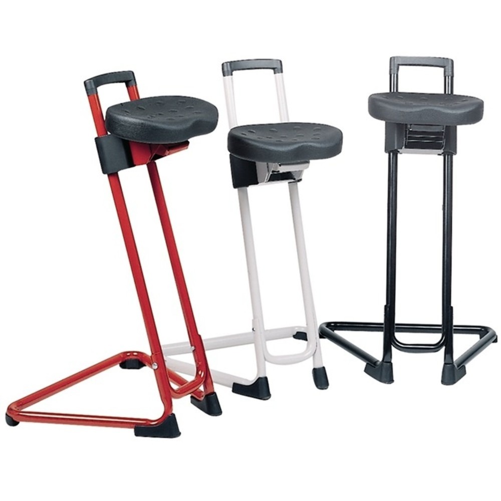 Illustration du produit: Assis-debout LOTZ, hauteur d'assise réglable 600-850 mm, mousse intégrale, tube d'acier noir