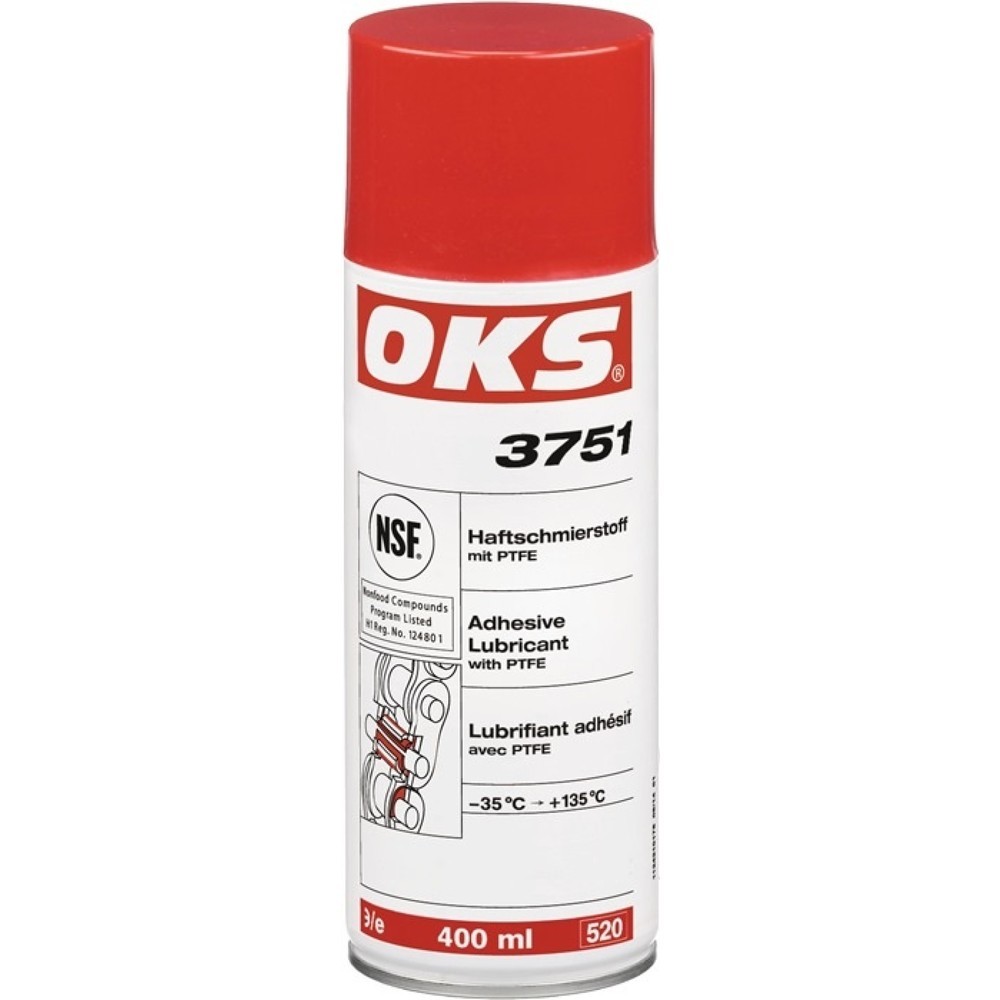 Illustration du produit: Lubrifiant adhérent avec PTFE 3751 blanchâtre NSF H1 400 ml bombe aérosol OKS