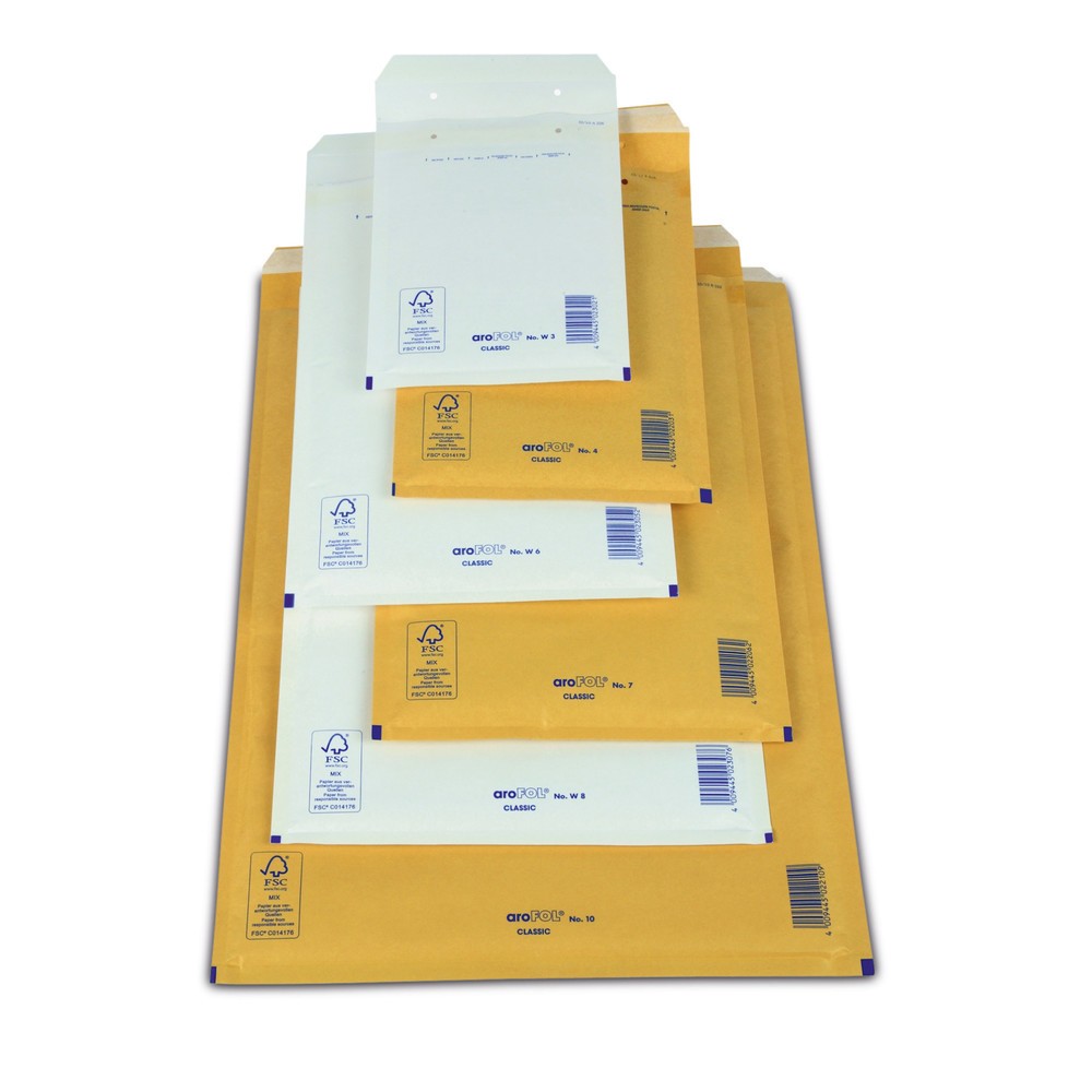 Produktabbildung: Luftpolsterversandtaschen, Innenmass LxB 350 x 470 mm, goldgelb
