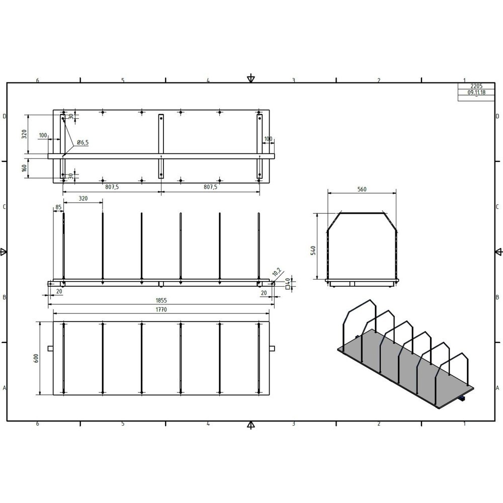 Produktabbildung Nr. 2: Magasin de cartons pour tables d’emballage, pour largeur 2 000 mm
