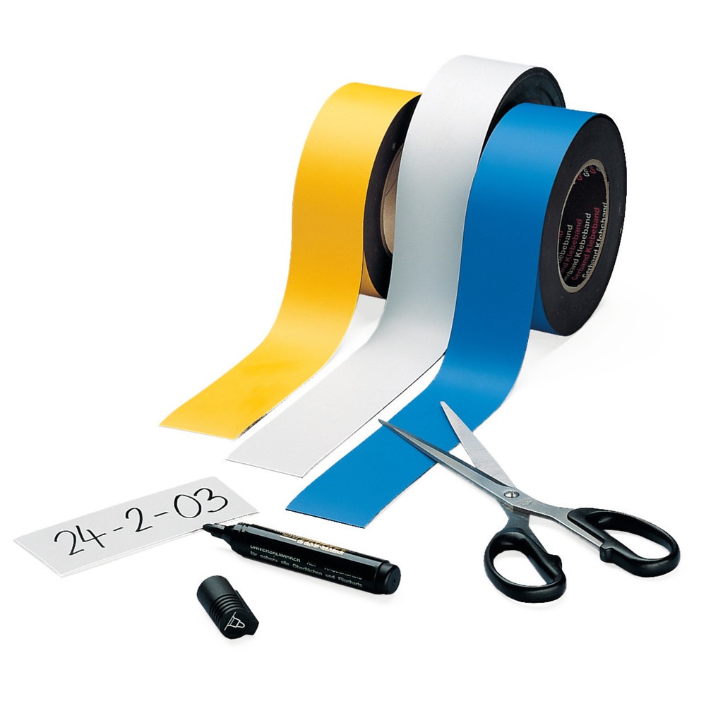 Produktabbildung Nr. 1: Magnetisches Beschriftungsband, Rolle, Breite 30 mm, weiss